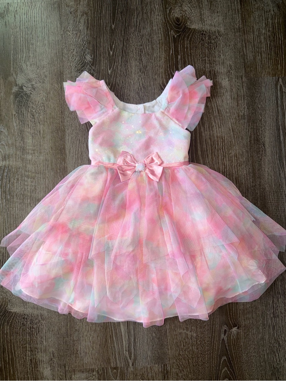 Jona Michelle Pastel Multicolor Tulle Bow Party Dress 3T
